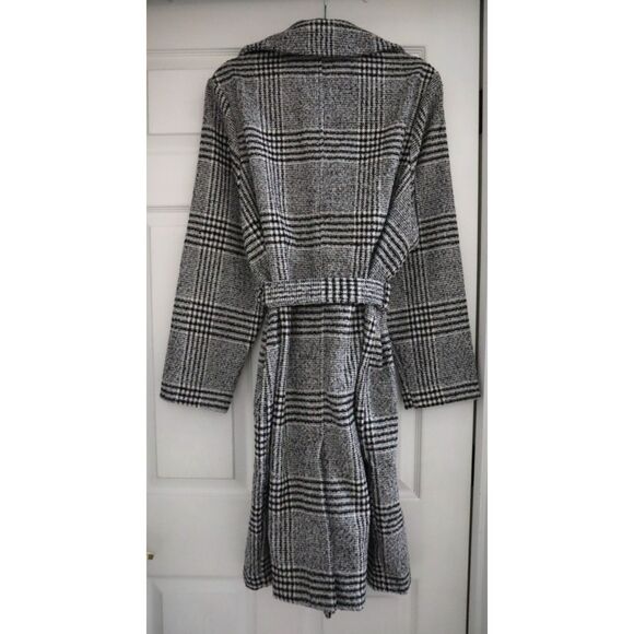 Old Navy 809503-001 Women's Sz XL Black Plaid Belted Overcoat - Picture 2 of 13